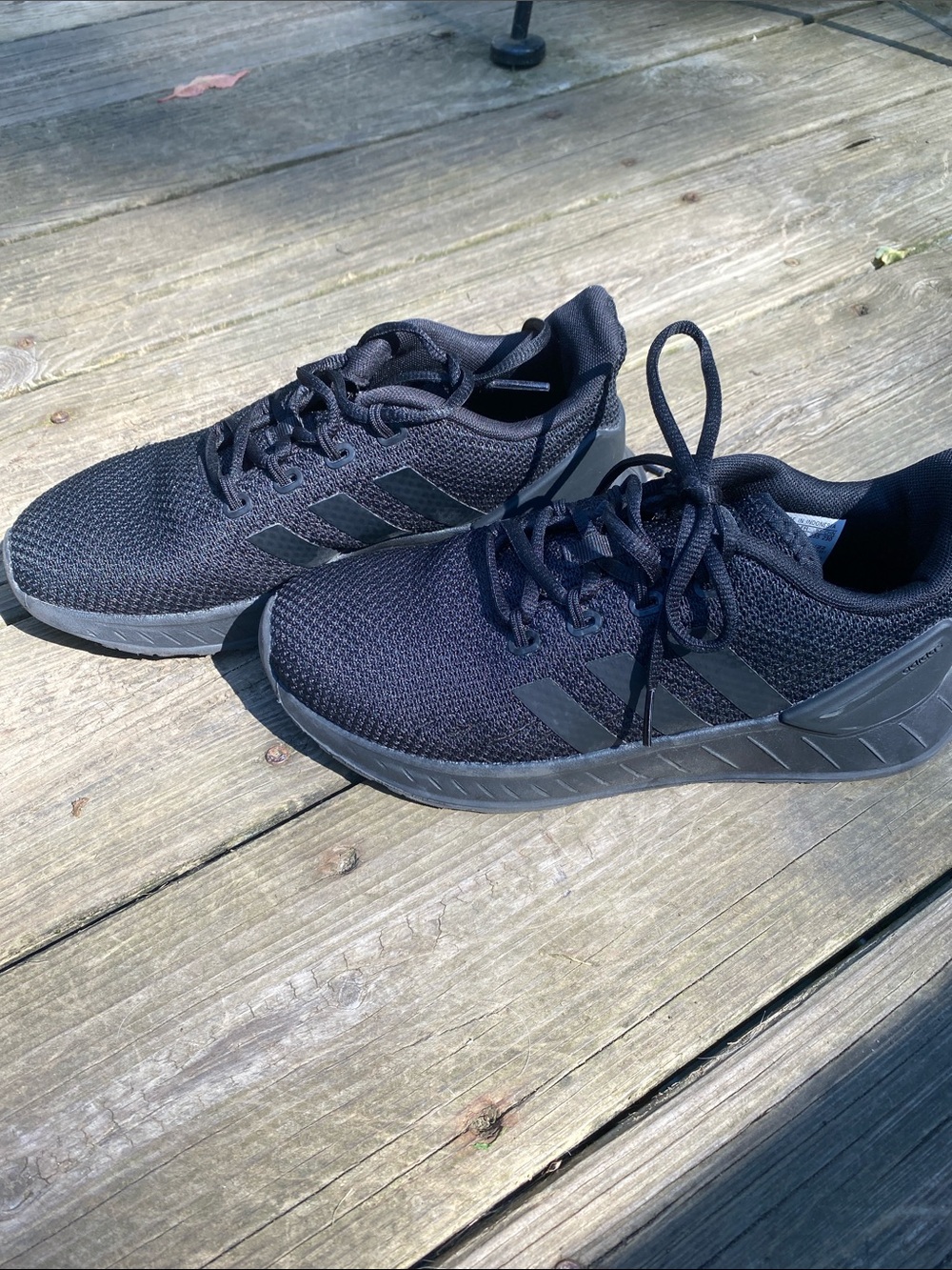 adidas kids Black Knit Athletic Sneakers 5